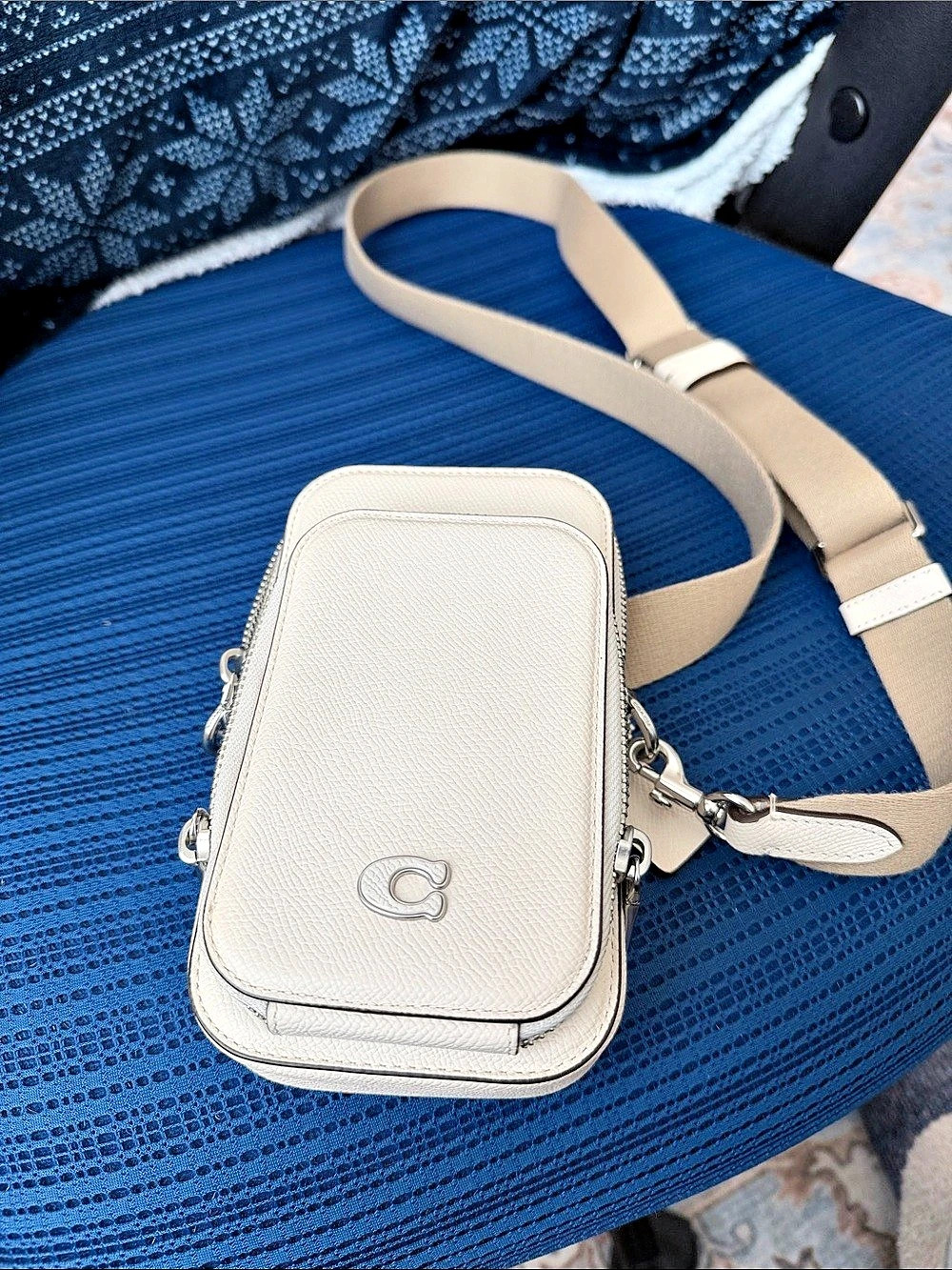 Coach North South Phone Crossbody in Crossgrain Leather